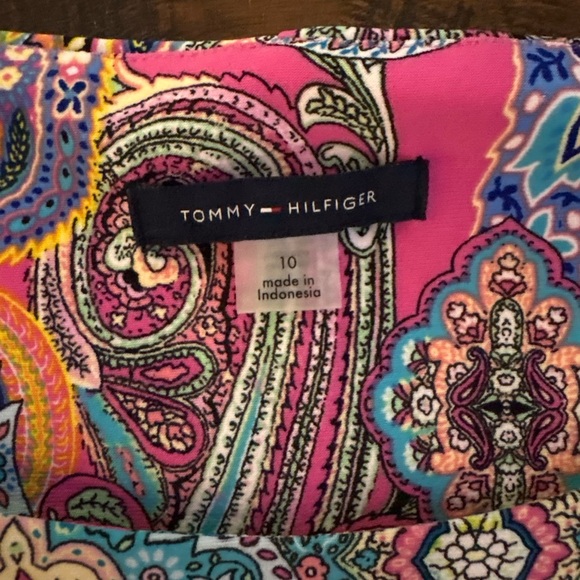 NWT Tommy Hilfiger Pink and Yellow Halter Sheath Dress Sz 10 Summer Dress - Picture 2 of 2